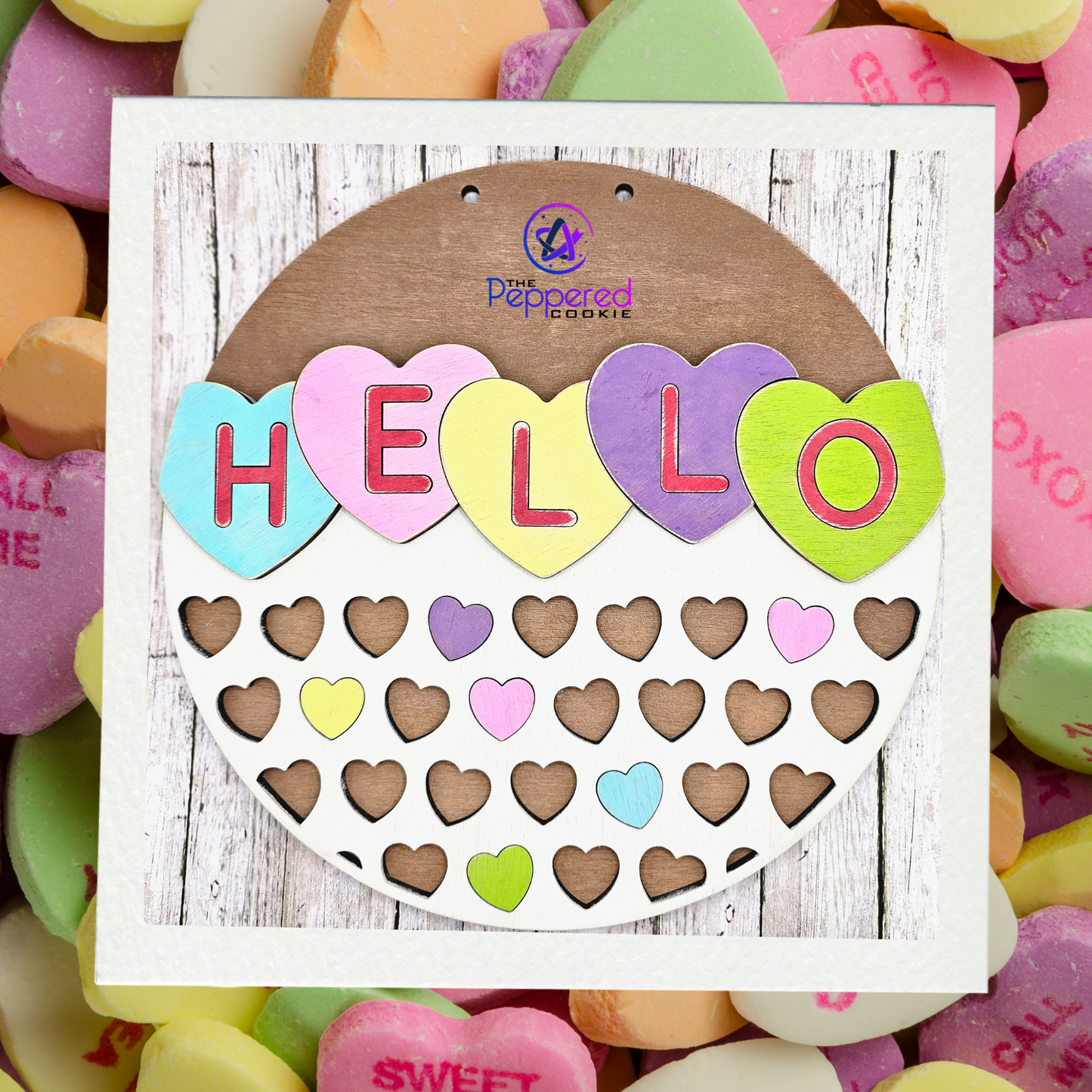 Door Hanger - Hello Conversation Hearts UNFINISHED