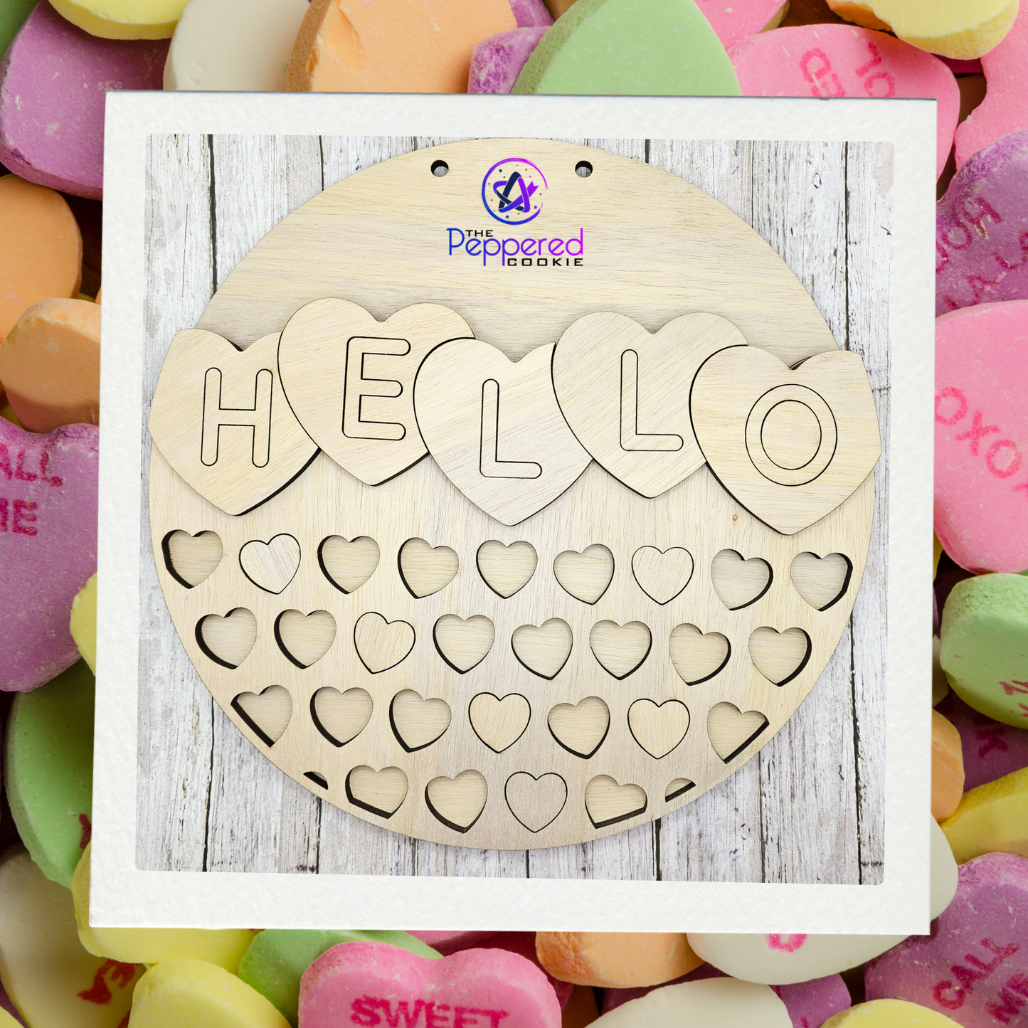 Door Hanger - Hello Conversation Hearts UNFINISHED