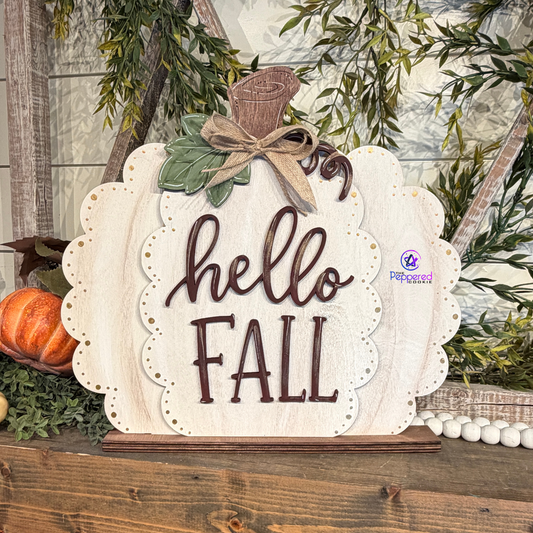 Shelf Sitter - Hello Fall Pumpkin Mini UNFINISHED