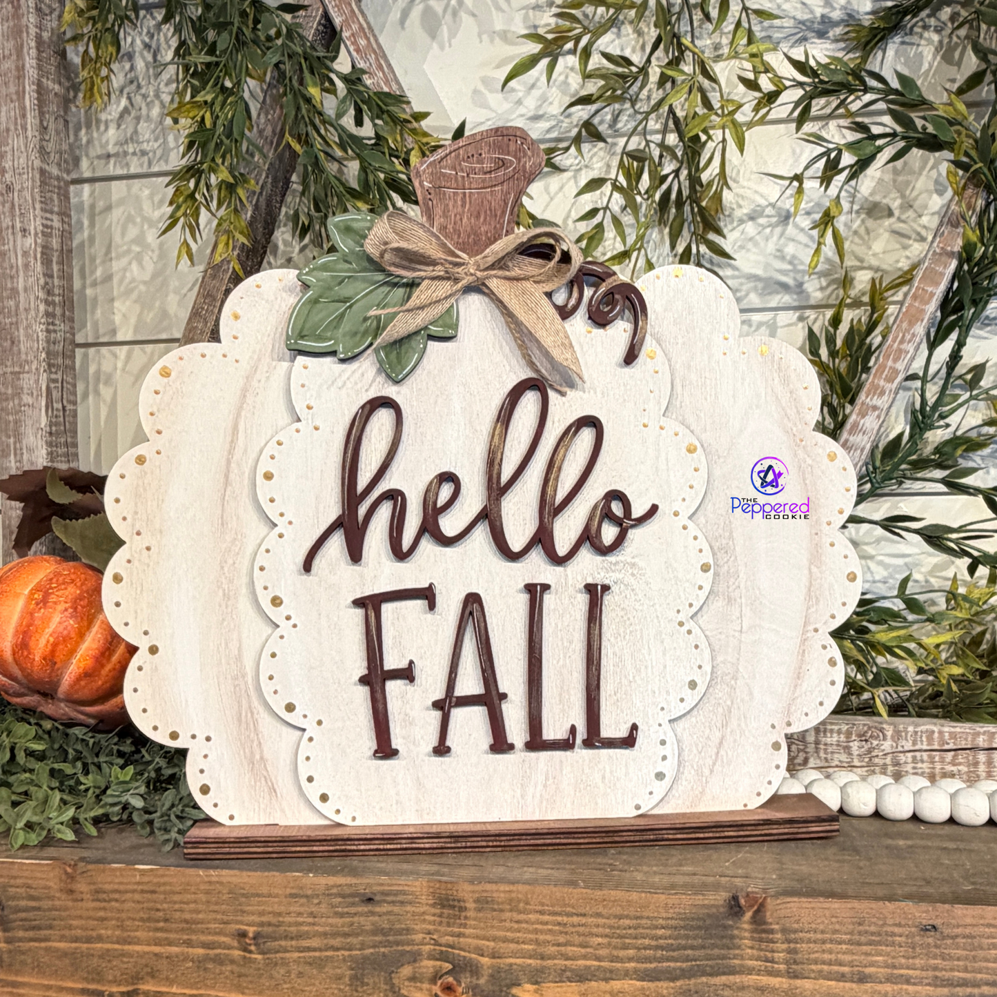 Shelf Sitter - Hello Fall Pumpkin Mini UNFINISHED