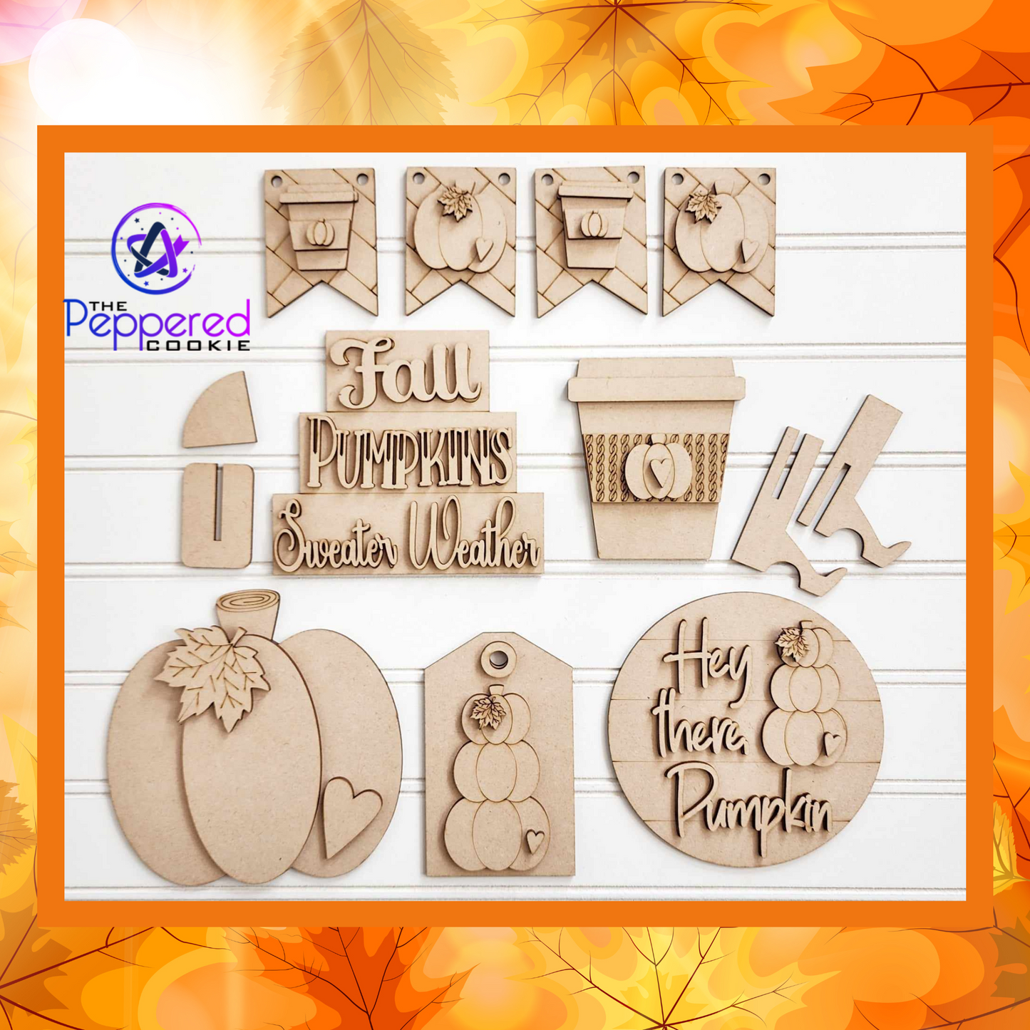 Tiered Tray Decor - Hello Pumpkin Set UNFINISHED