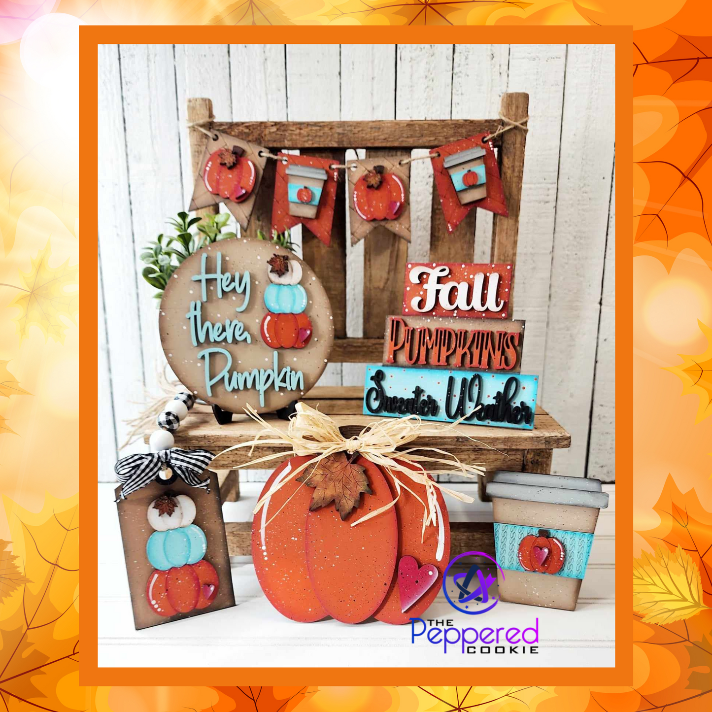 Tiered Tray Decor - Hello Pumpkin Set UNFINISHED