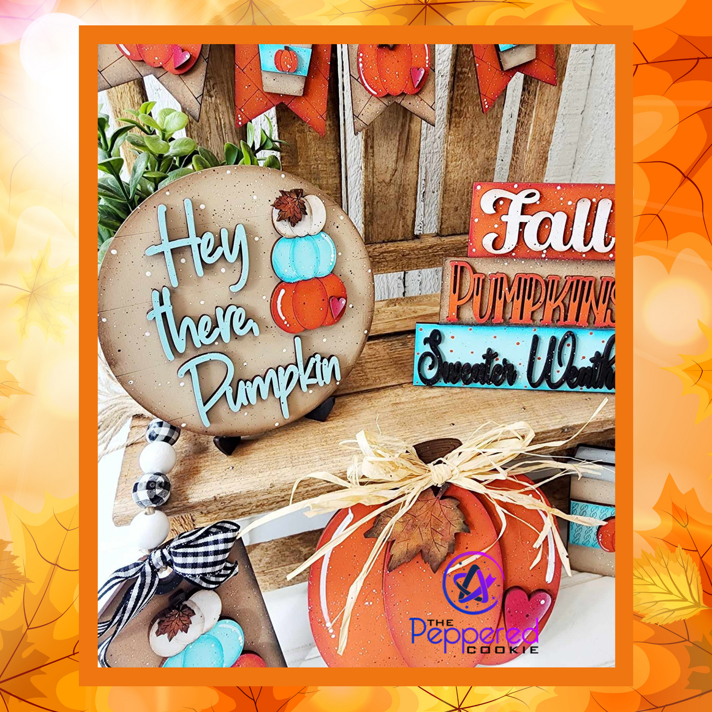 Tiered Tray Decor - Hello Pumpkin Set UNFINISHED