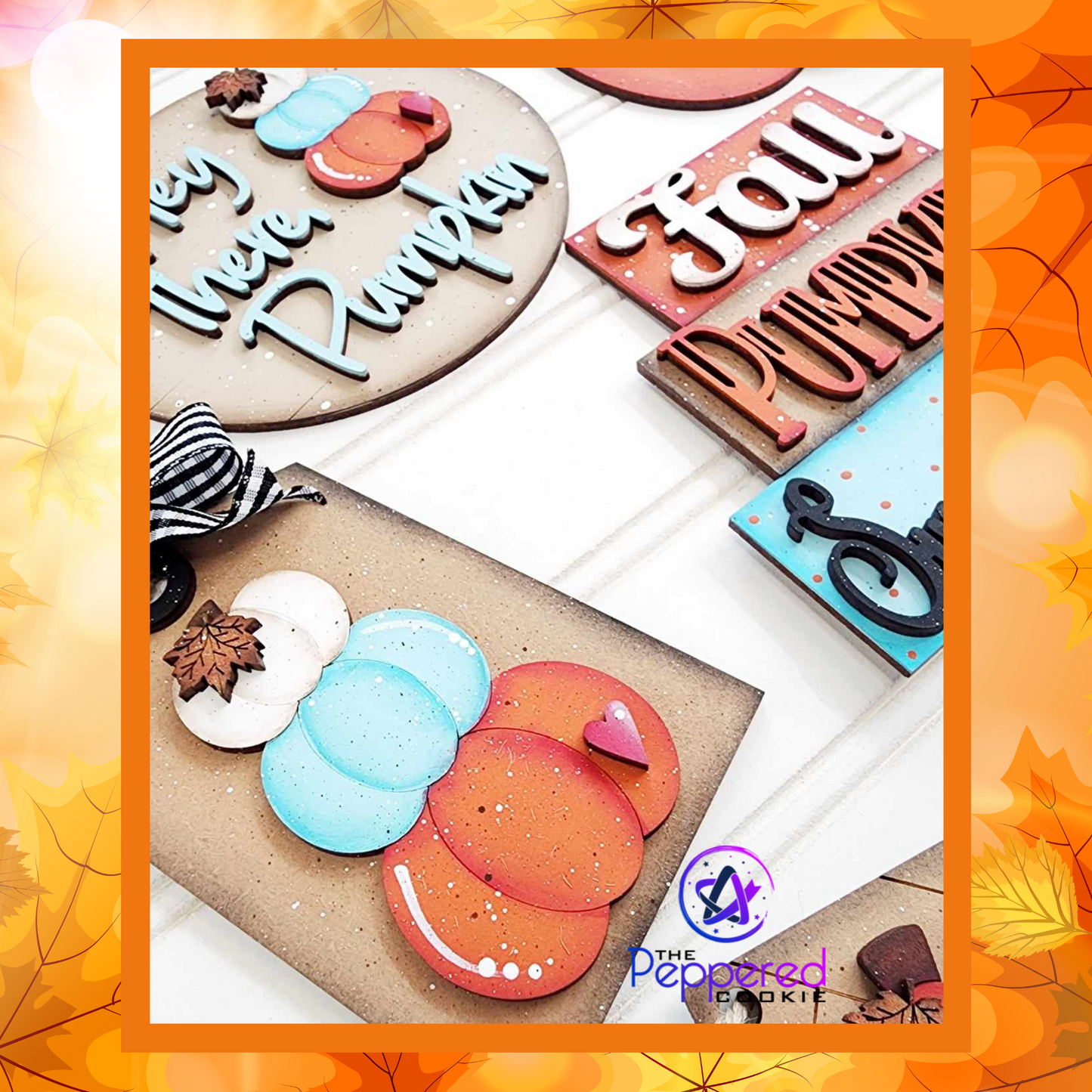 Tiered Tray Decor - Hello Pumpkin Set UNFINISHED