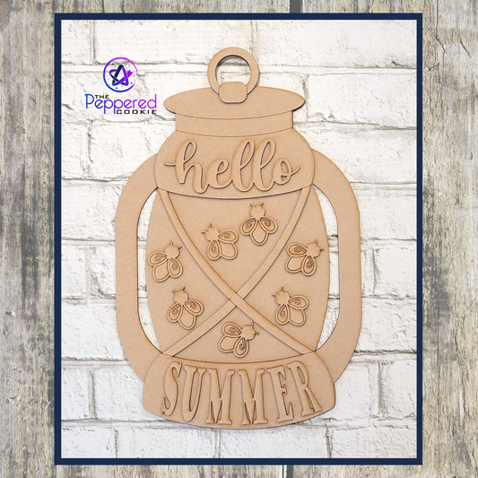 Door Hanger - Hello Summer Lantern UNFINISHED