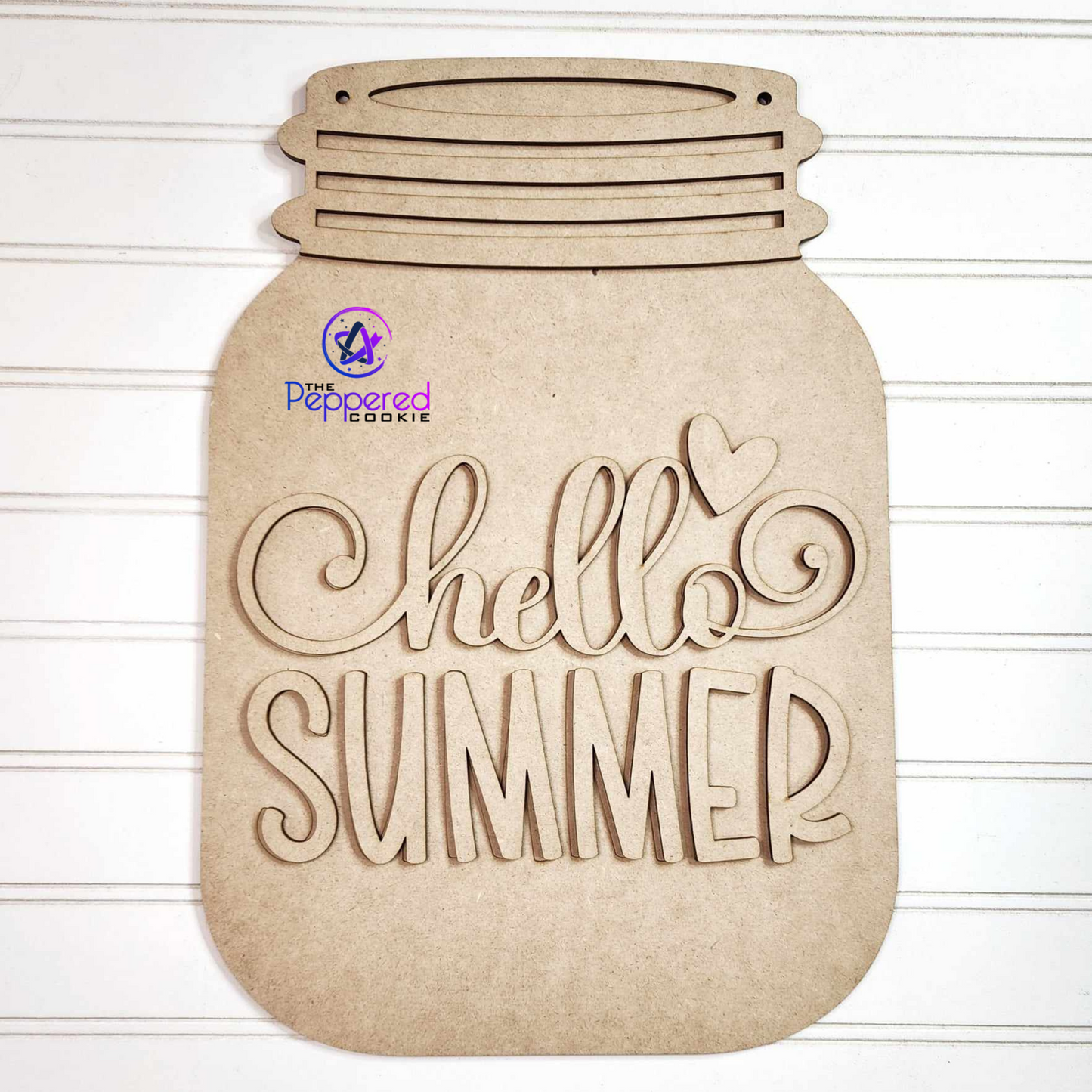 Door Hanger - Hello Summer Mason Jar UNFINISHED