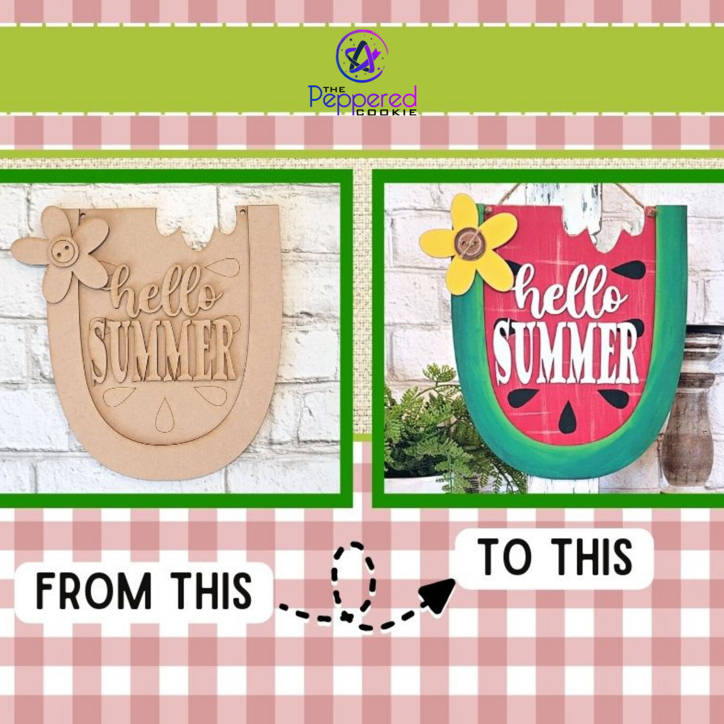 Home Decor - Hello Summer Watermelon UNFINISHED