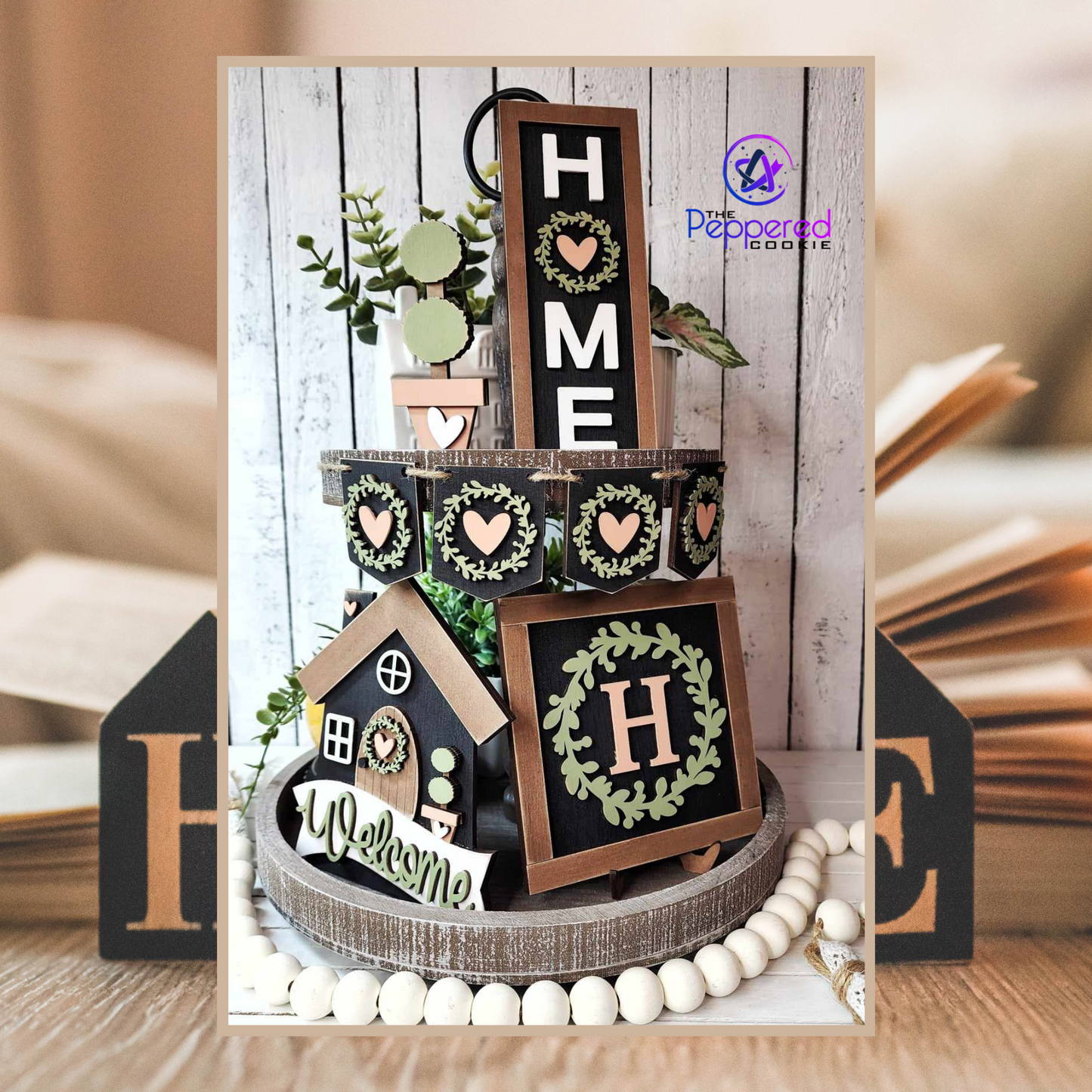 Tiered Tray Decor - Home Set UNFINISHED