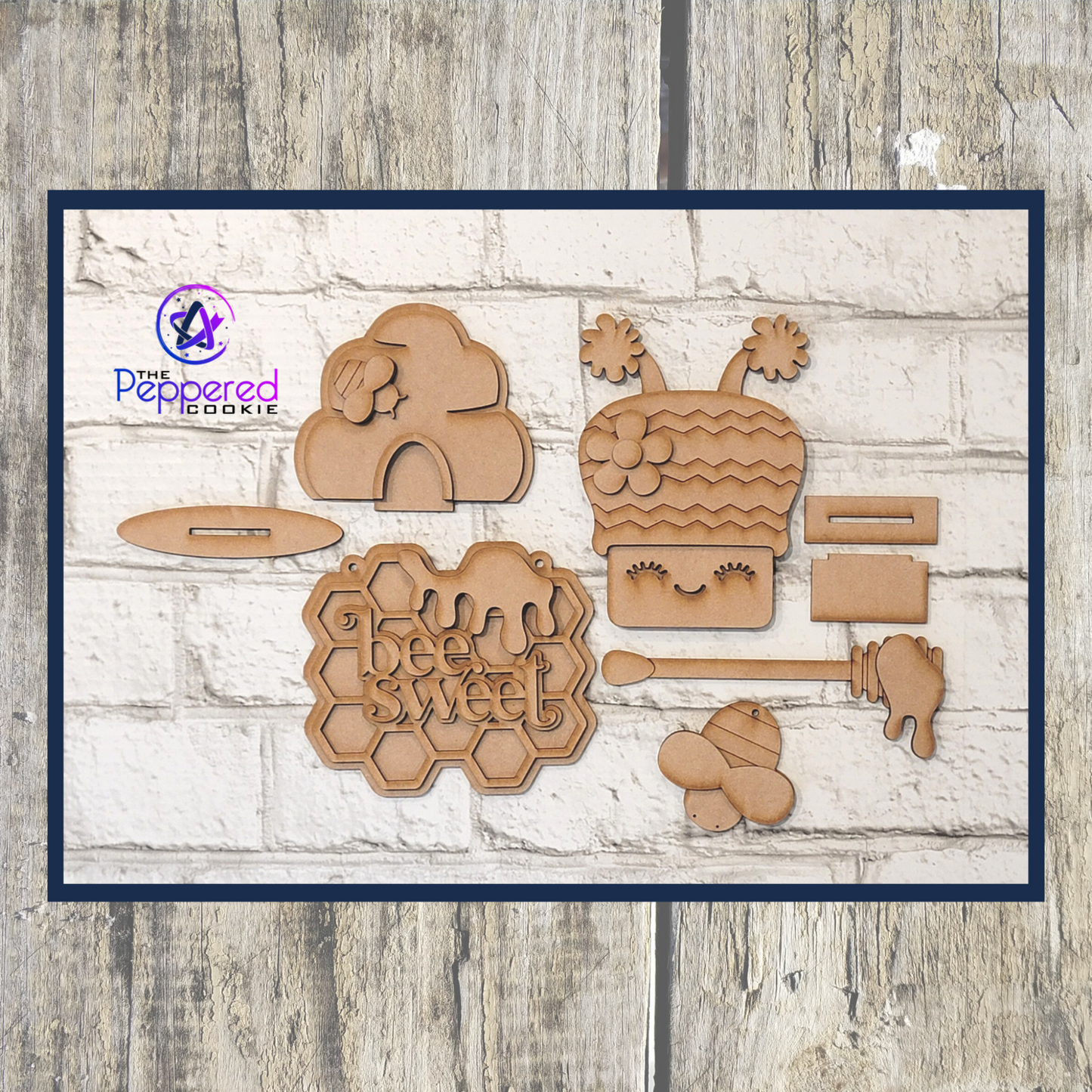 Tiered Tray Decor - Honey Bee Set UNFINISHED