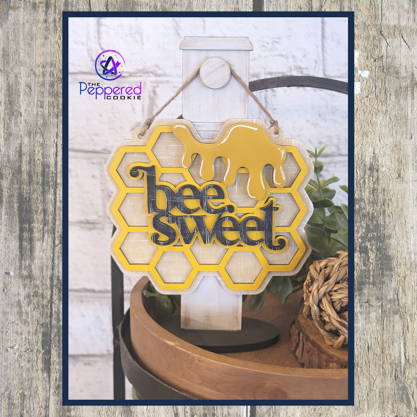 Tiered Tray Decor - Honey Bee Set UNFINISHED