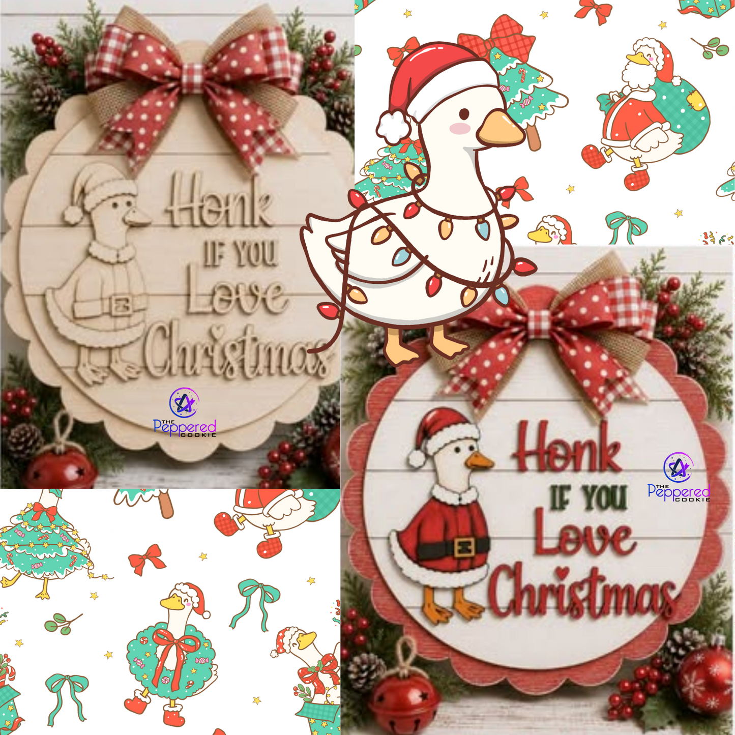 Door Hanger - Honk If You Love Christmas Goose UNFINISHED