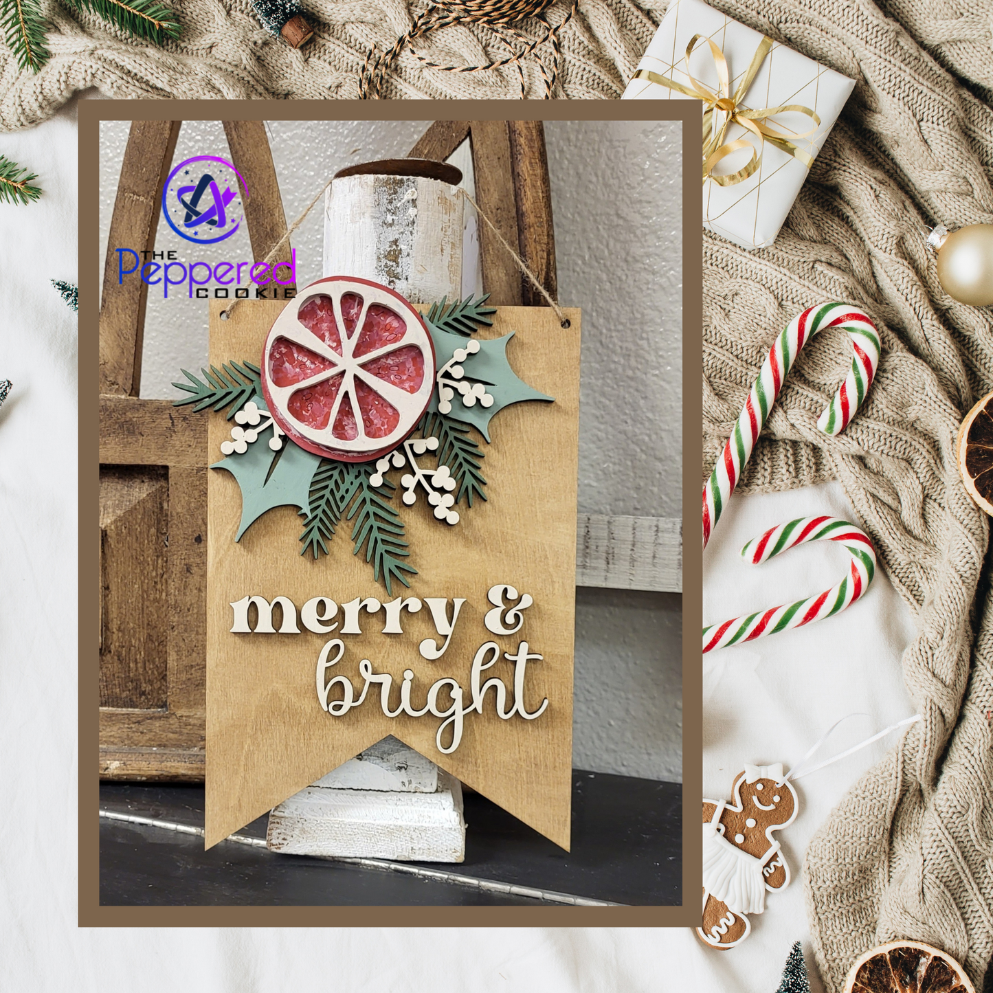 Home Decor - Hygge Merry and Bright Sign UNFINISHED