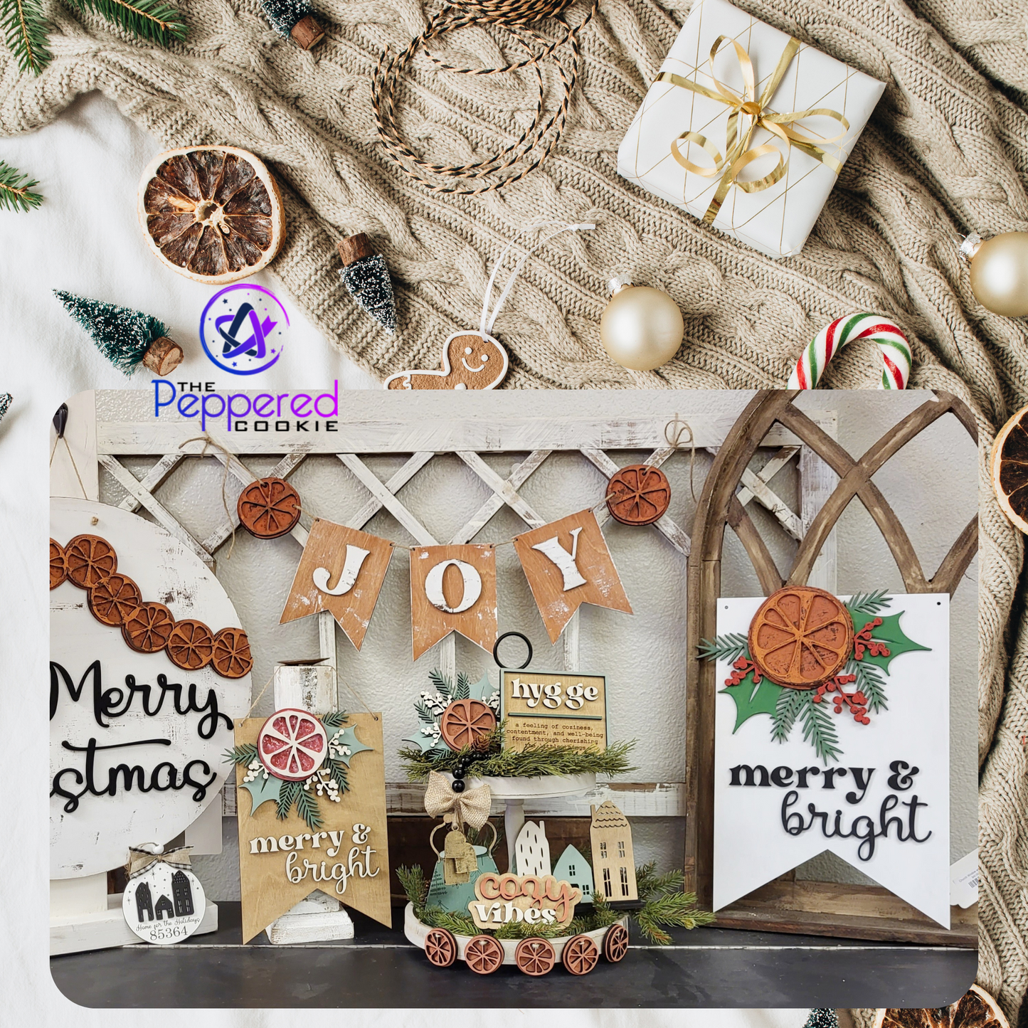 Home Decor - Hygge Merry and Bright Sign UNFINISHED