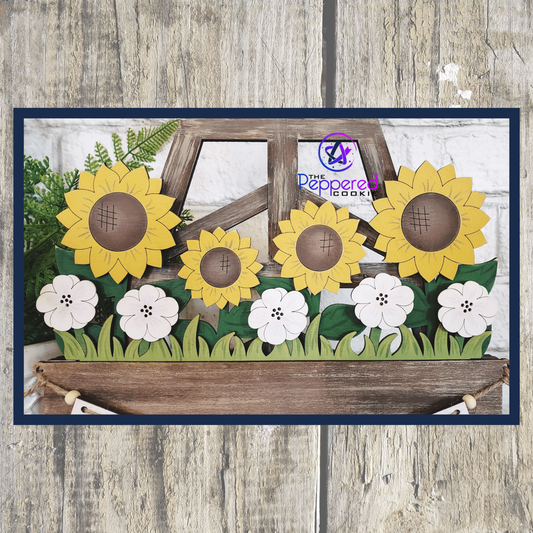 Shelf Sitter - Interchangeable Windmill Sunflower Insert UNFINISHED