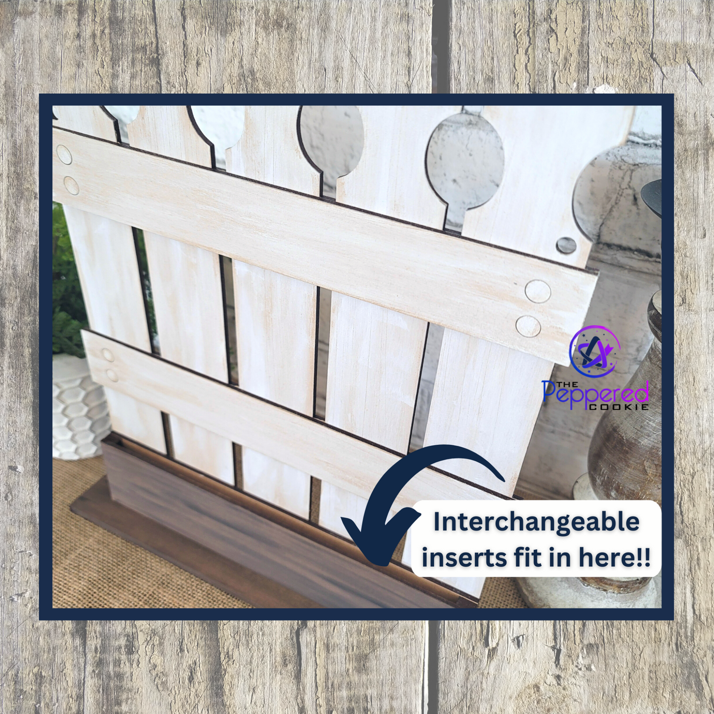 Shelf Sitter - Interchangeable Picket Fence UNFINISHED