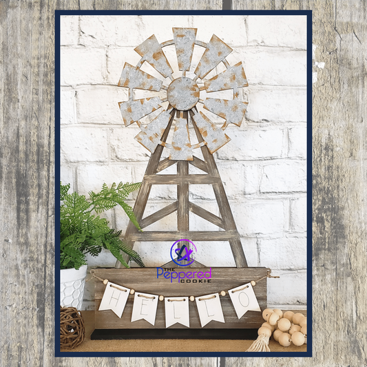 Shelf Sitter - Interchangeable Windmill UNFINISHED