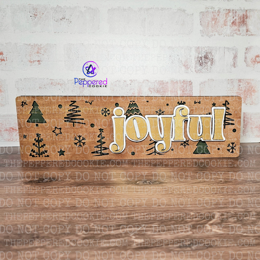 Home Decor - Chunky Layered Joyful Shelf Sitter UNFINISHED