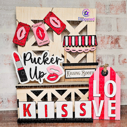 Tiered Tray Decor - Kissing Booth UNFINISHED