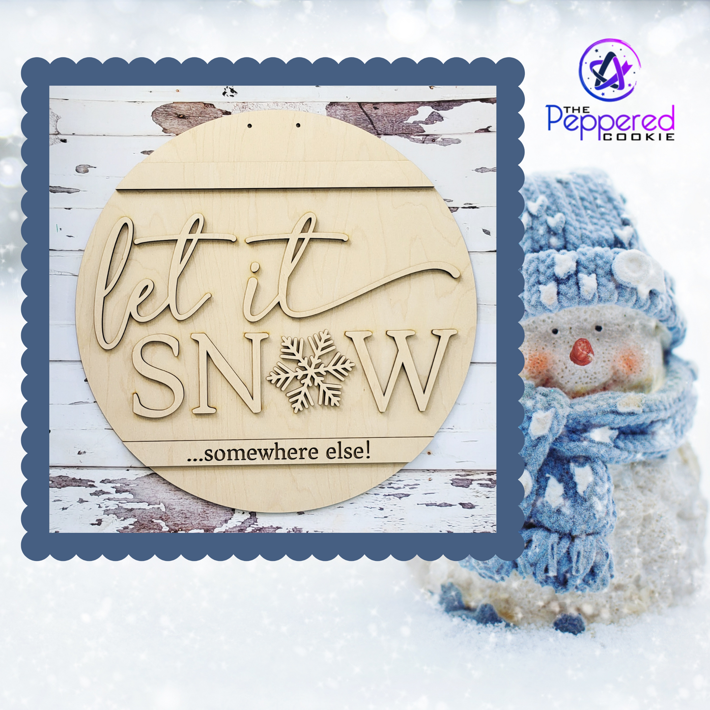 Door Hanger - Let It Snow UNFINISHED