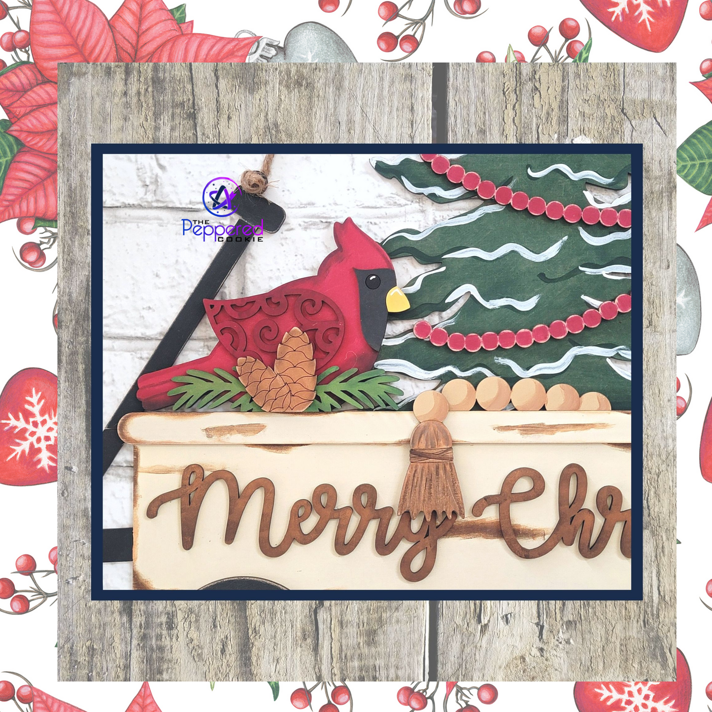 Door Hanger - Merry Christmas Rustic Wagon UNFINISHED