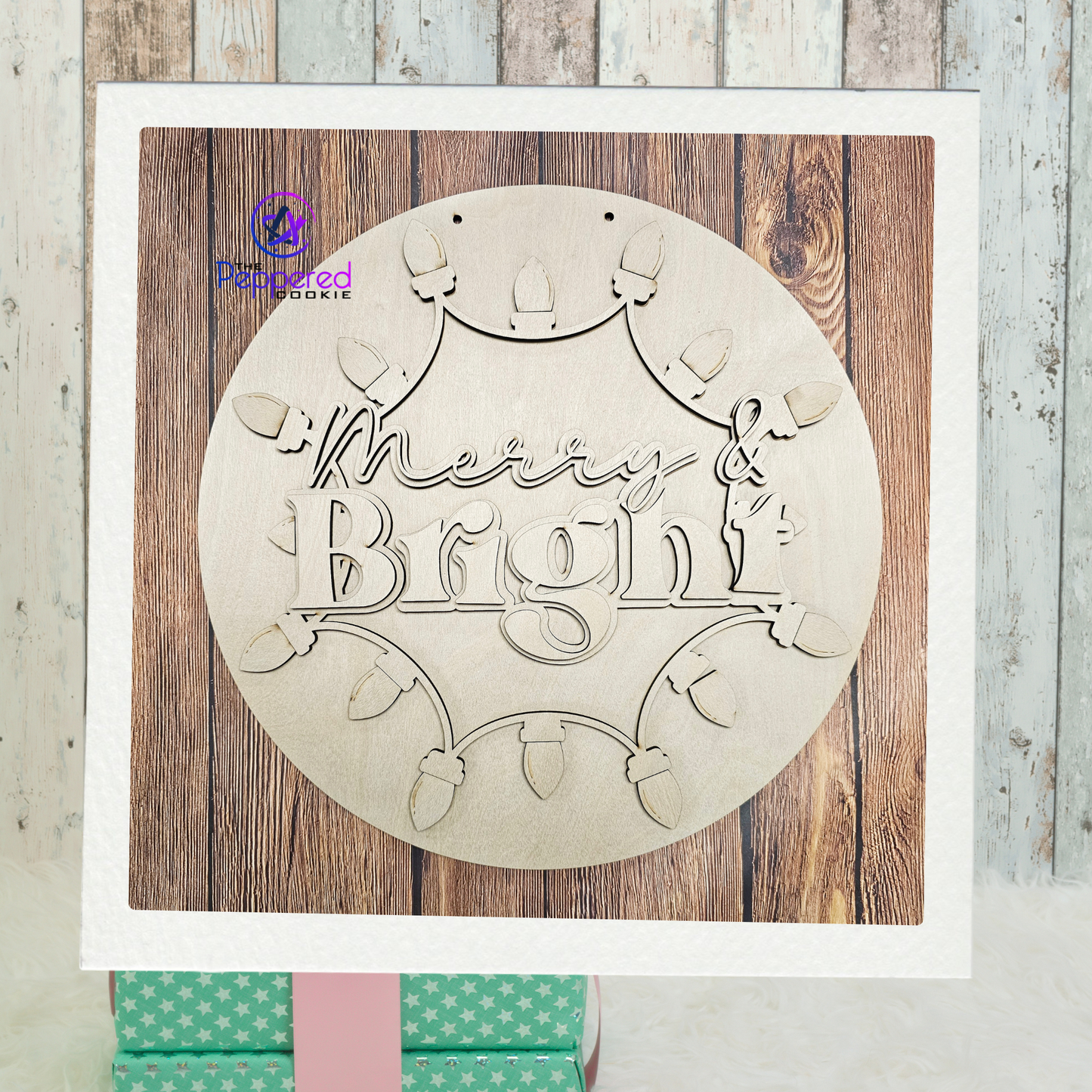 Door Hanger - Merry and Bright UNFINISHED