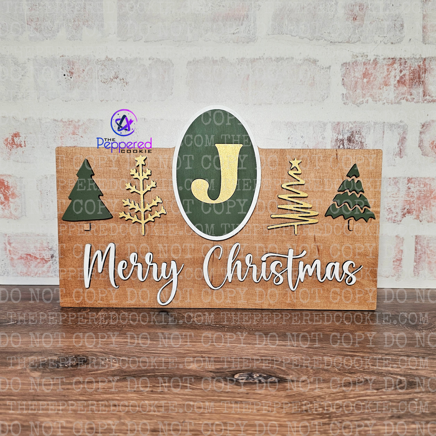 Home Decor - Monogram Christmas Tree Sign UNFINISHED