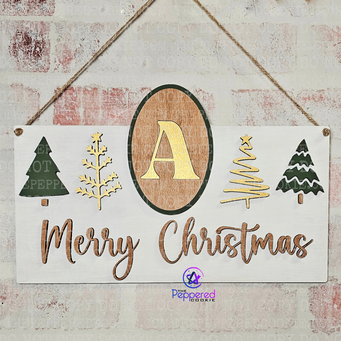 Home Decor - Monogram Christmas Tree Sign UNFINISHED
