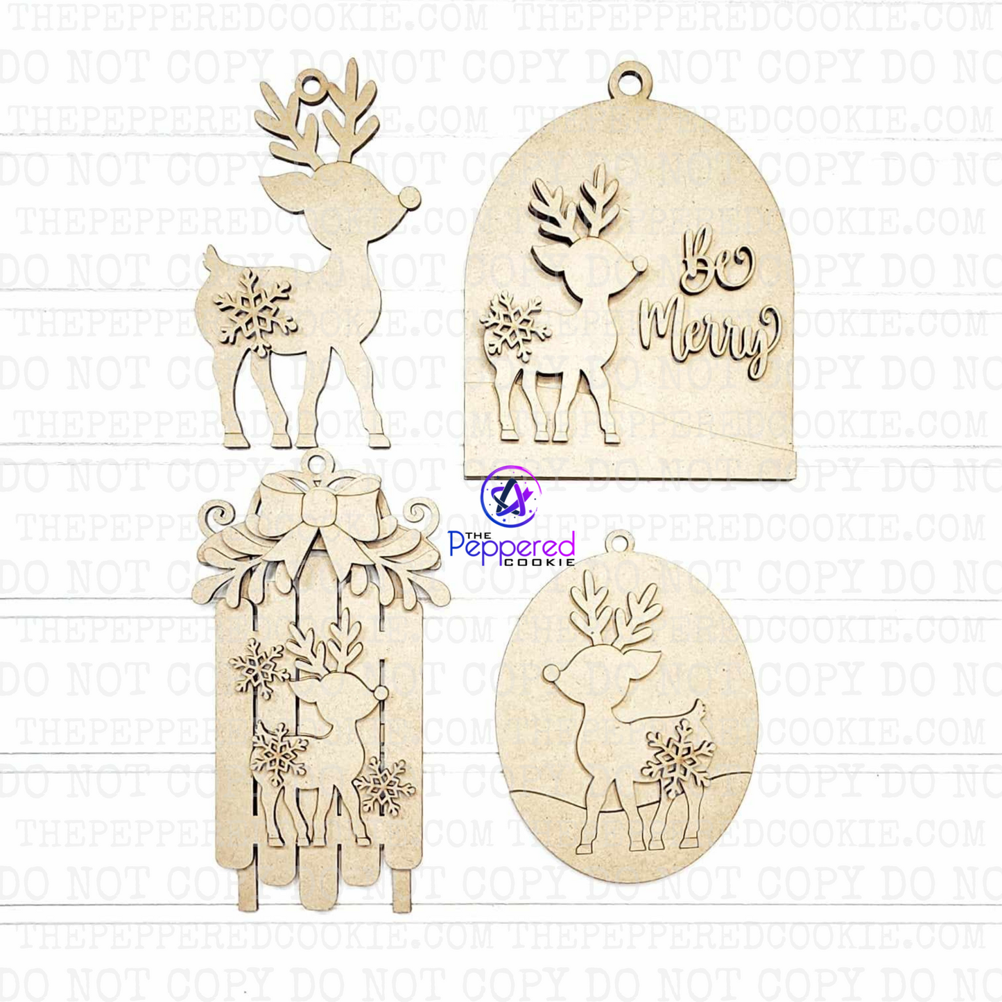 Christmas Ornament - Oh Deer Christmas Ornament Set Unfinished