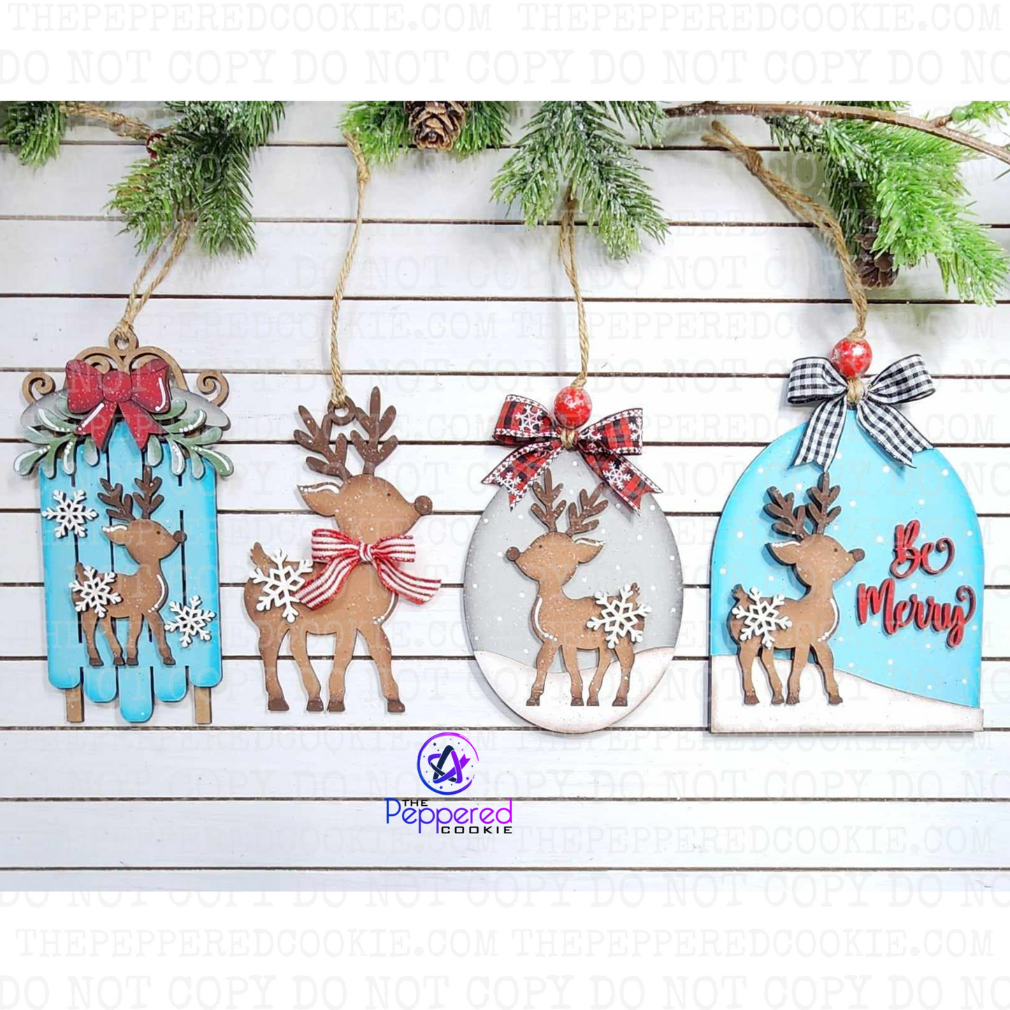 Christmas Ornament - Oh Deer Christmas Ornament Set Unfinished