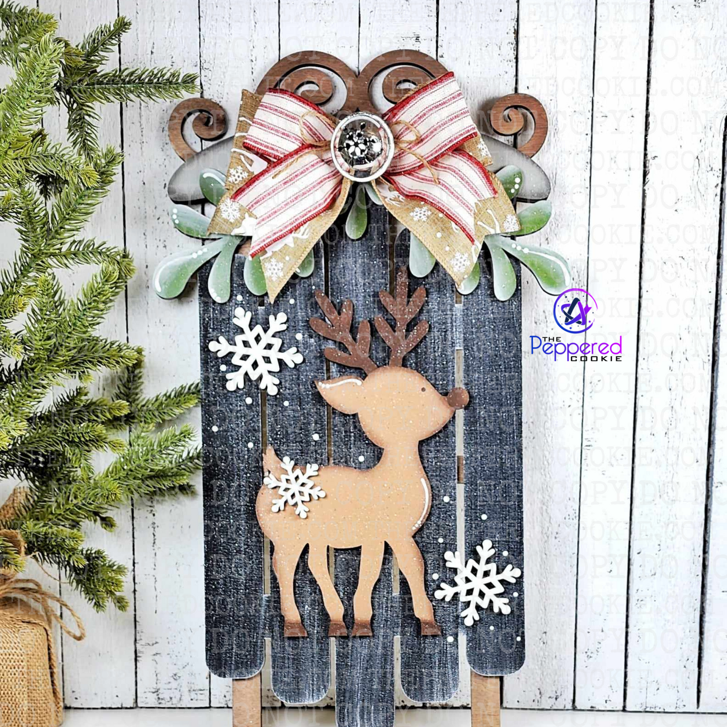 Home Decor - Oh Deer Christmas Sled UNFINISHED