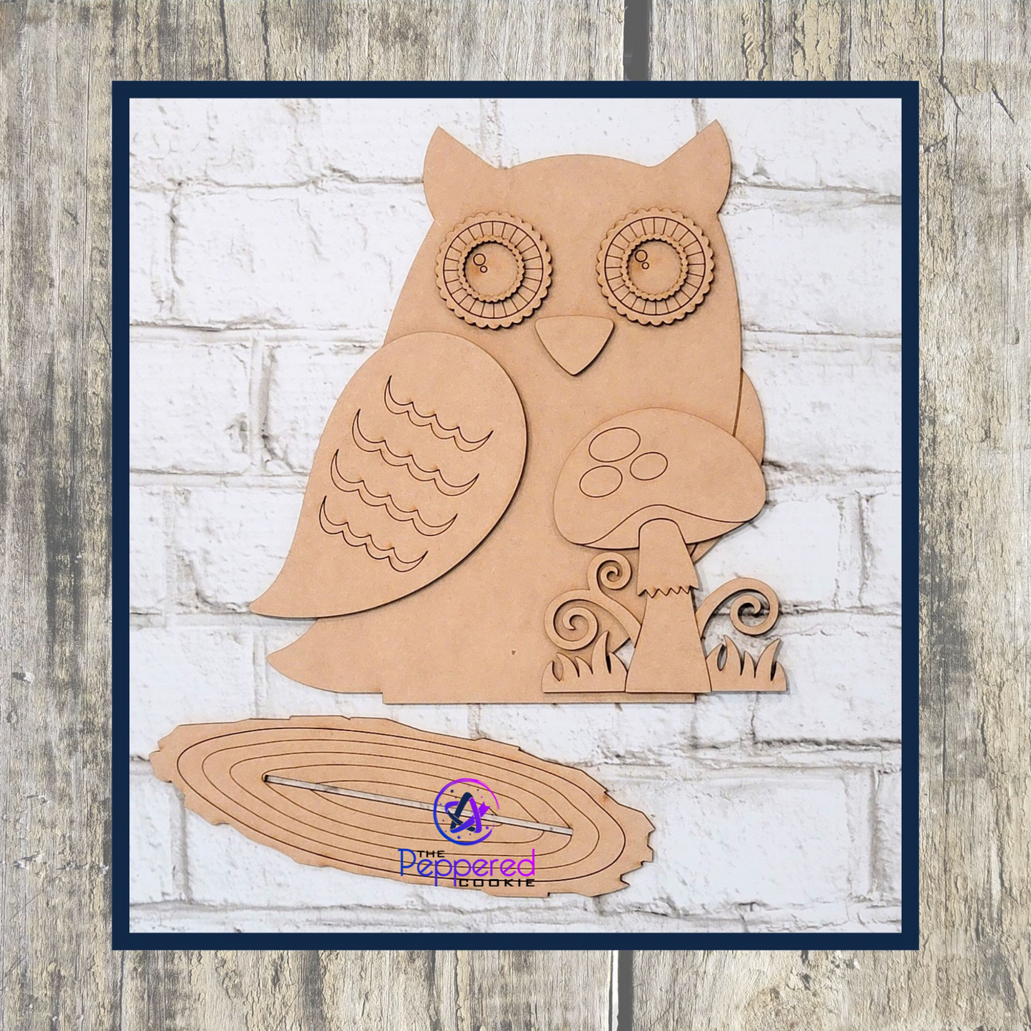 Shelf Sitter - Owl with Mushrooms UNFINISHED