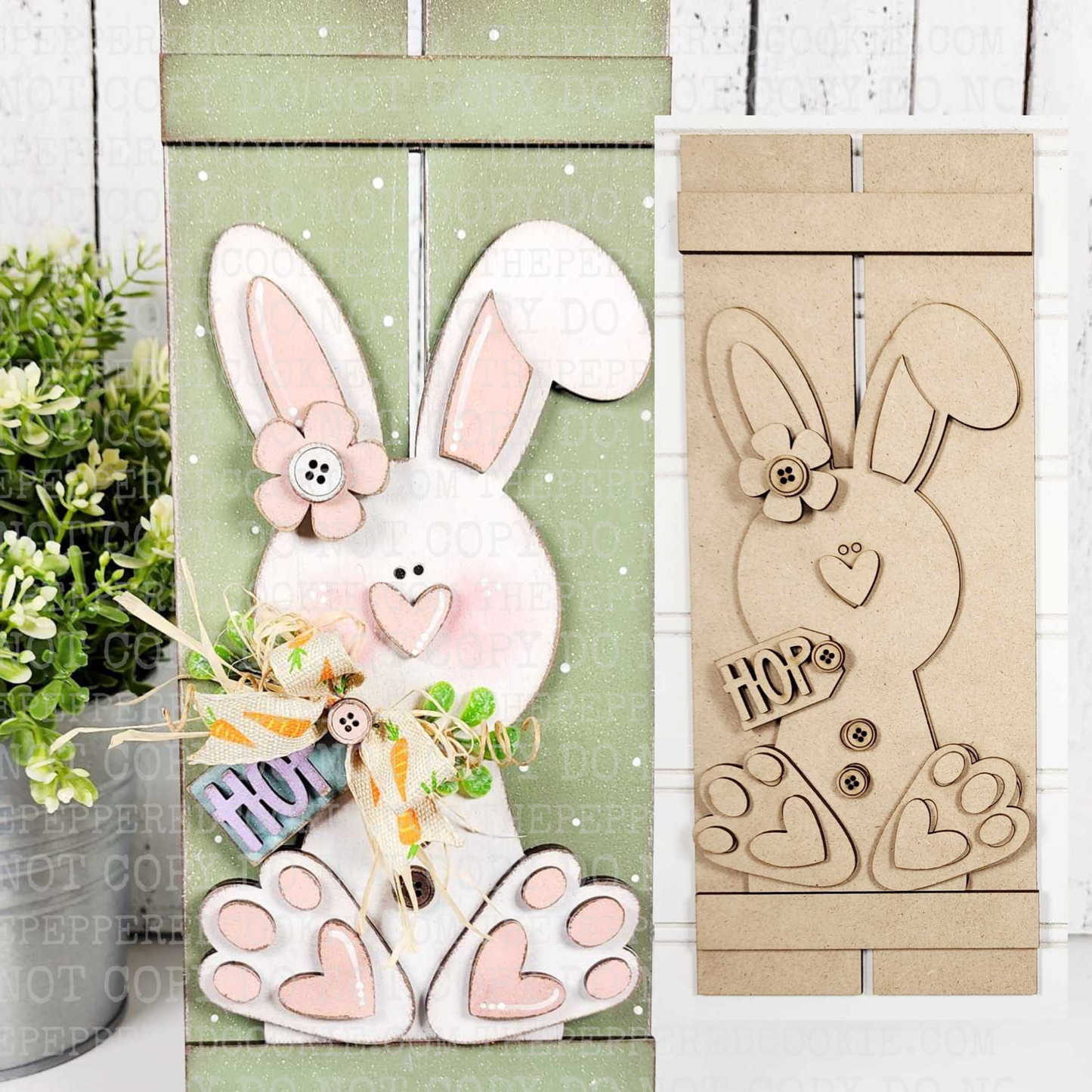 Home Decor - Prim Bunny Table Top Pallet UNFINISHED