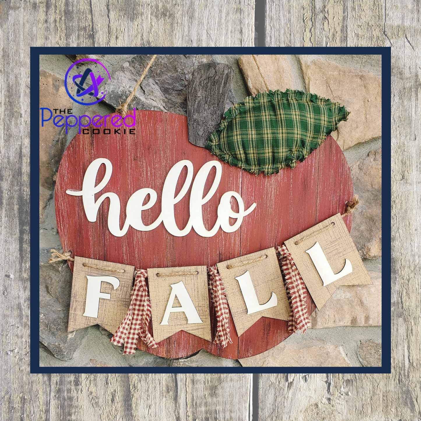 Door Hanger - Apple Hello Fall UNFINISHED