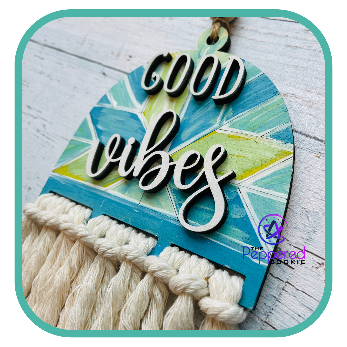 Home Decor - Quilt Good Vibes Macrame Charm UNFINISHED