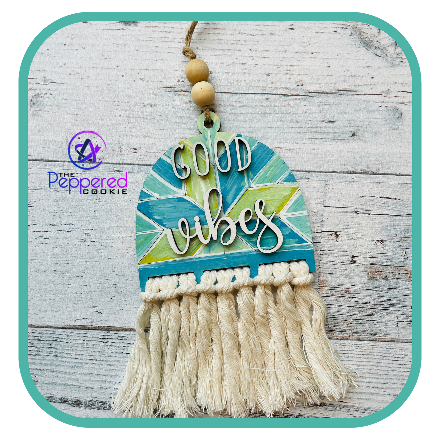 Home Decor - Quilt Good Vibes Macrame Charm UNFINISHED