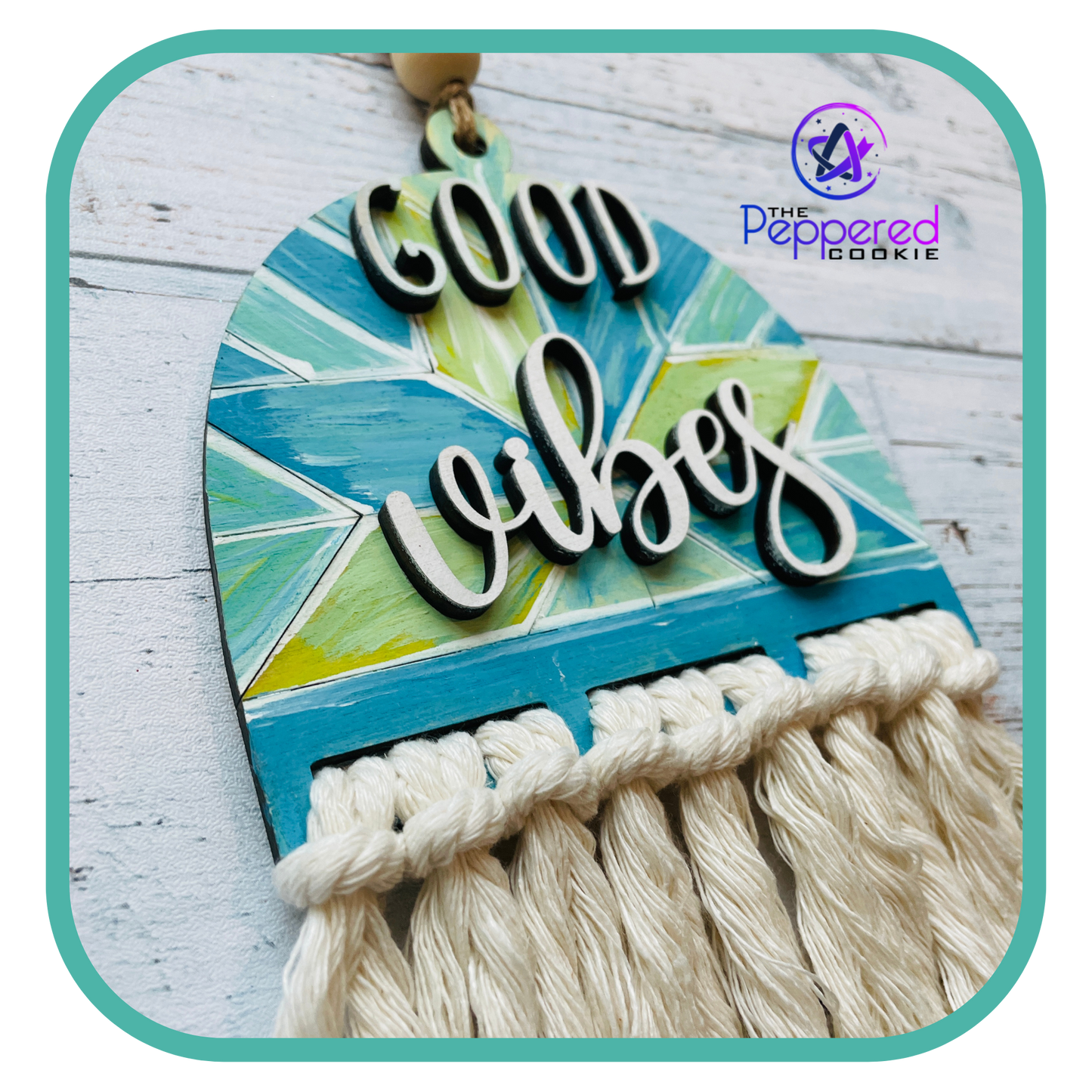 Home Decor - Quilt Good Vibes Macrame Charm UNFINISHED