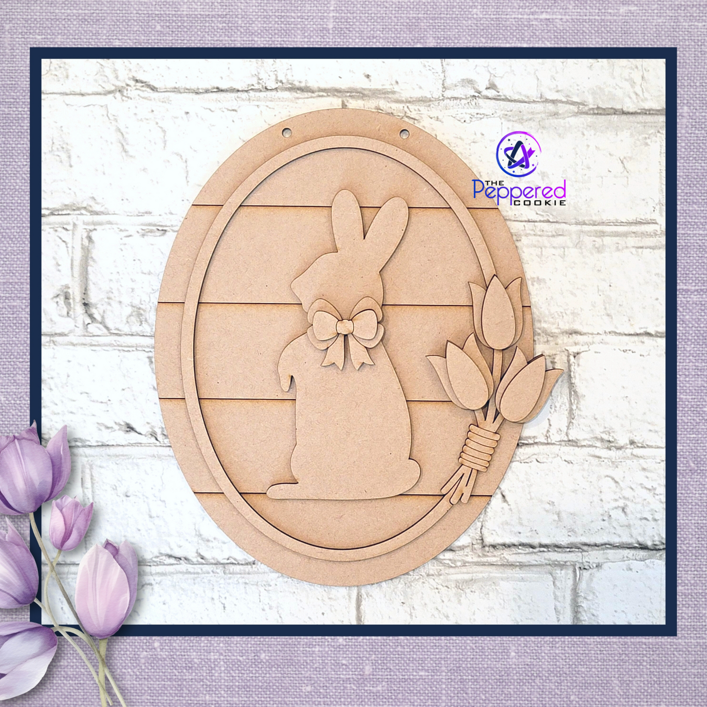 Home Decor - Rabbit and Tulip Sign UNFINISHED