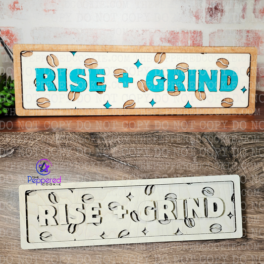 Home Decor - Chunky Layered Rise and Grind Shelf Sitter UNFINISHED