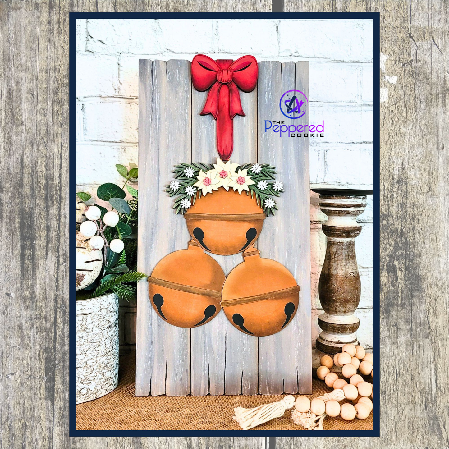 Home Decor - Rustic Bell Cluster Leaner UNFINISHED