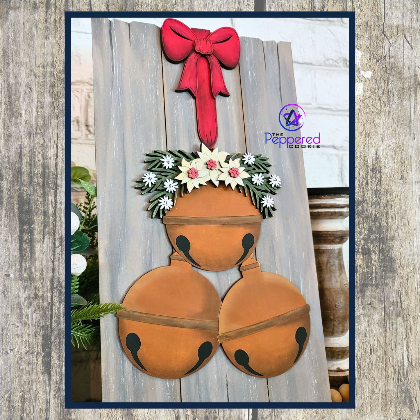 Home Decor - Rustic Bell Cluster Leaner UNFINISHED