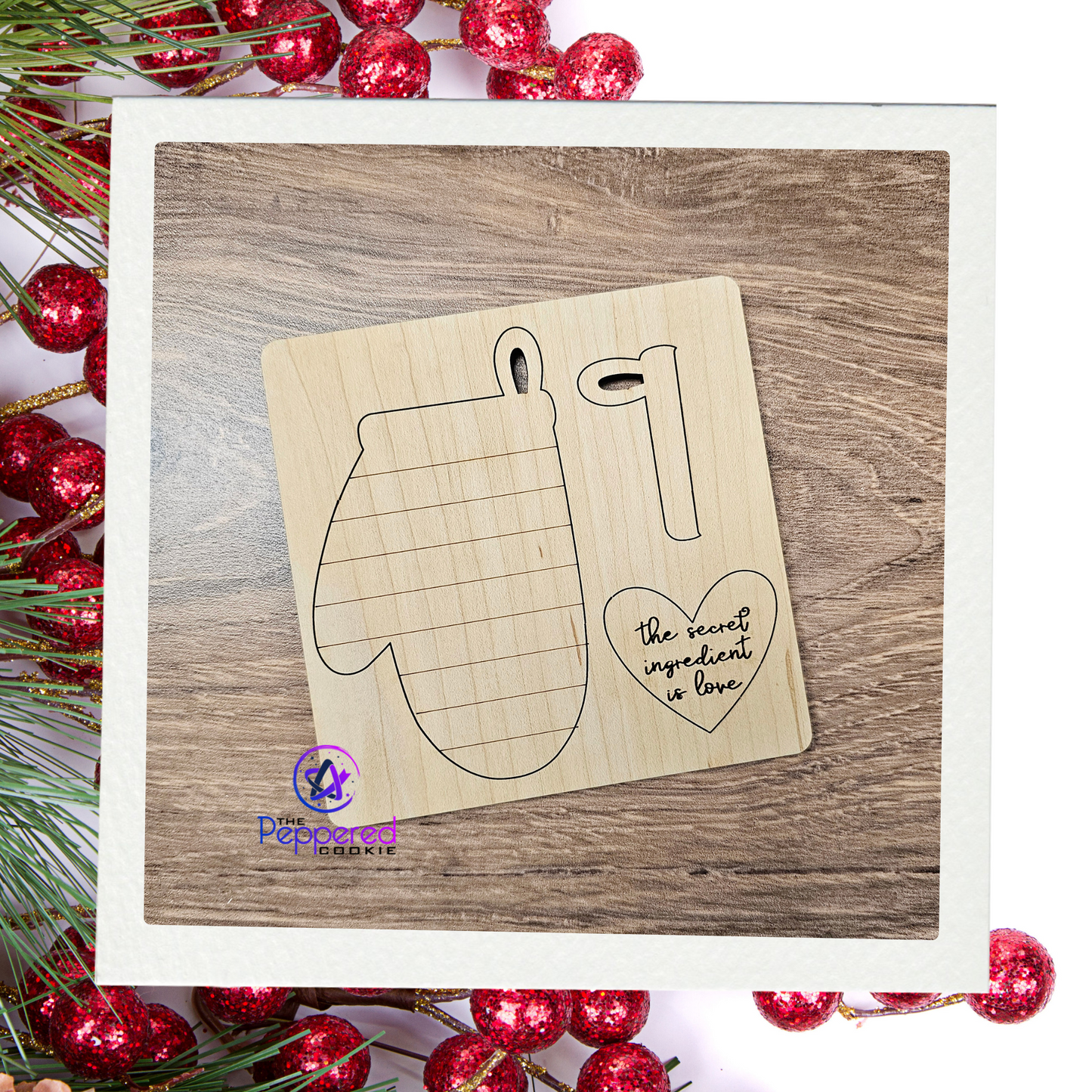 Secret Ingredient Oven Mitt Christmas Ornament UNFINISHED