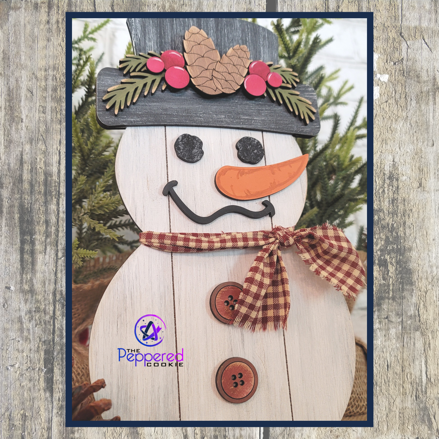 Shelf Sitter - Shiplap Snowman UNFINISHED