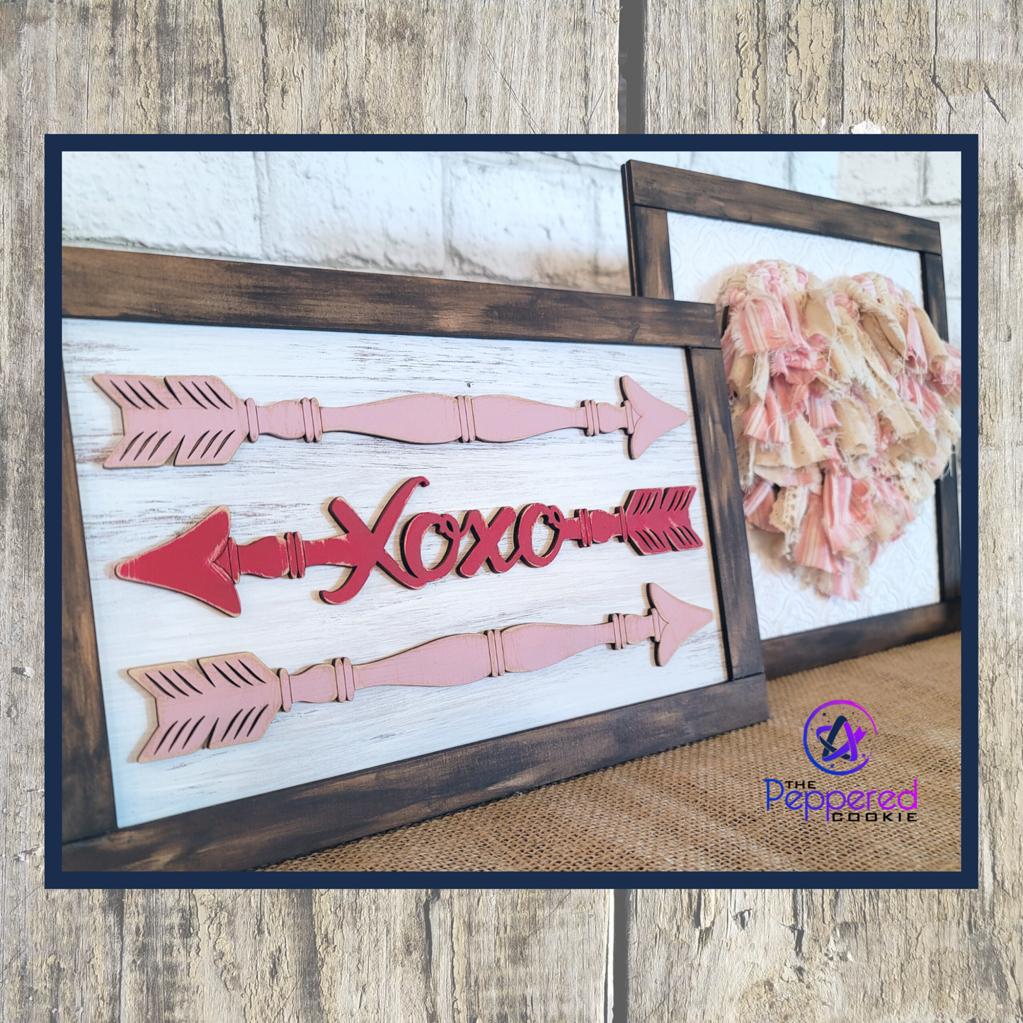 Home Decor - Spindle Arrow and Heart Rag Duo UNFINISHED