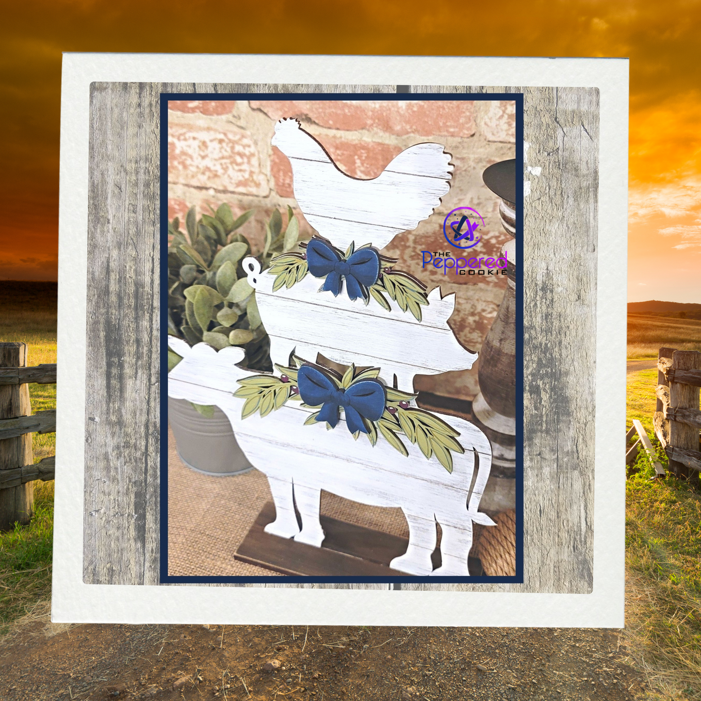 Shelf Sitter - Stacked Farm Animals UNFINISHED