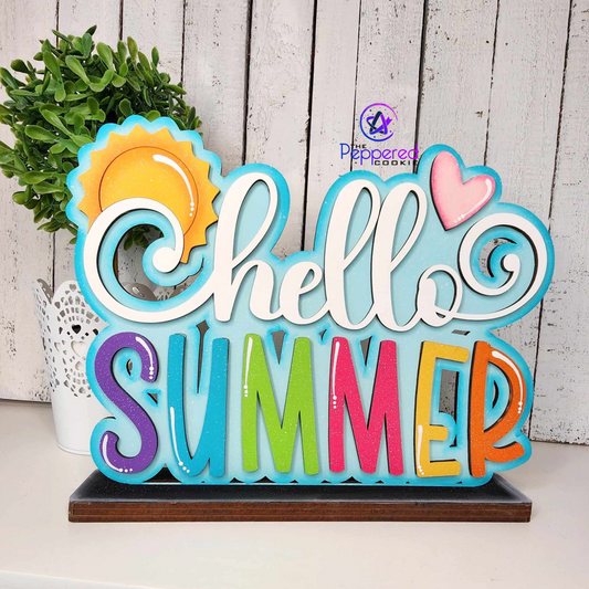 Home Decor - Standing Hello Summer UNFINISHED