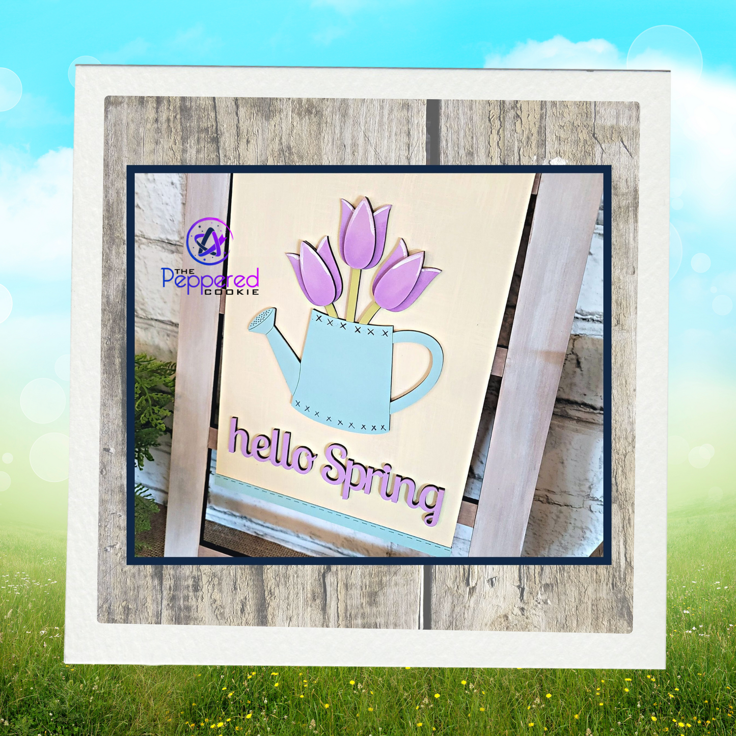 Home Decor - Tea Towel Sign Hello Spring UNFINISHED