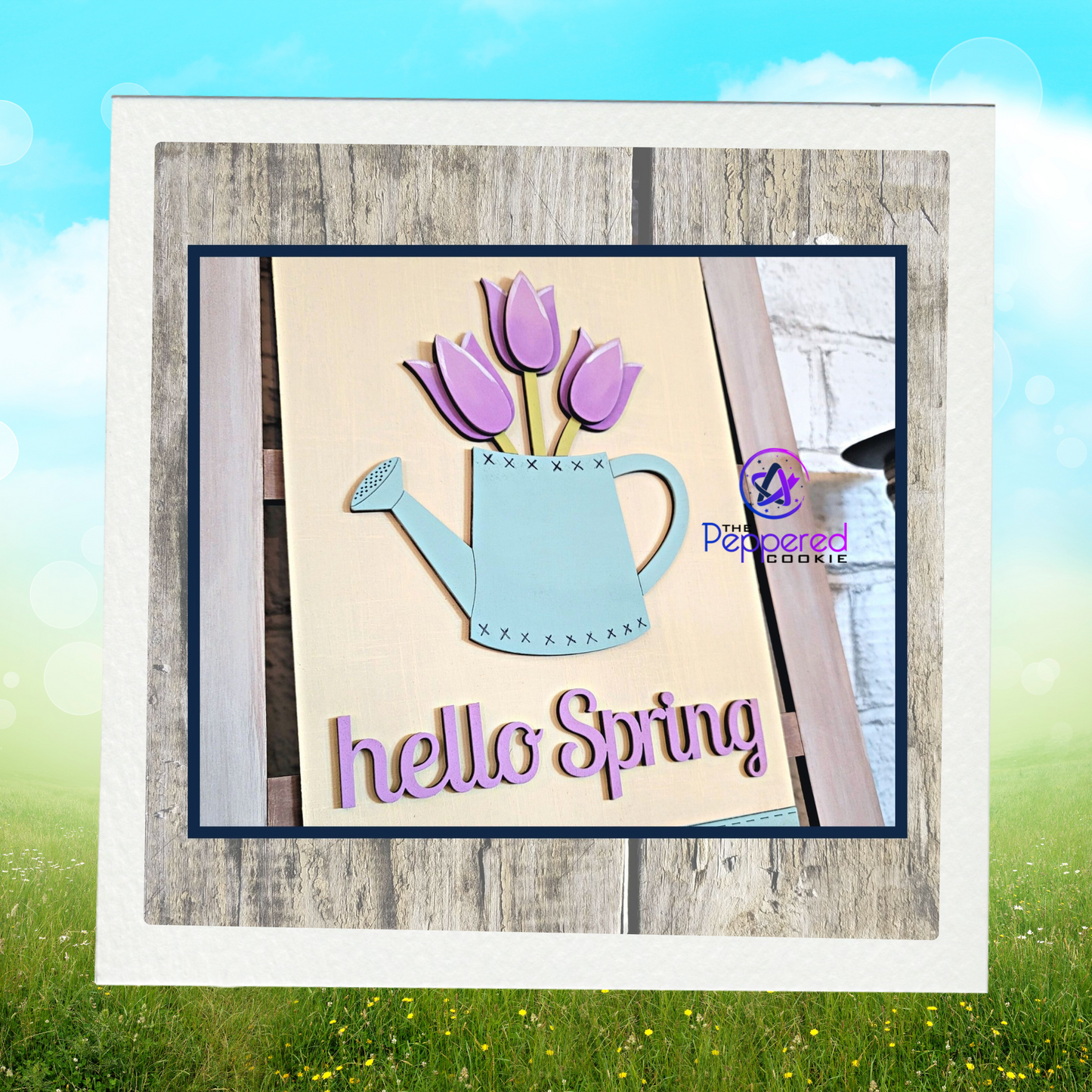 Home Decor - Tea Towel Sign Hello Spring UNFINISHED