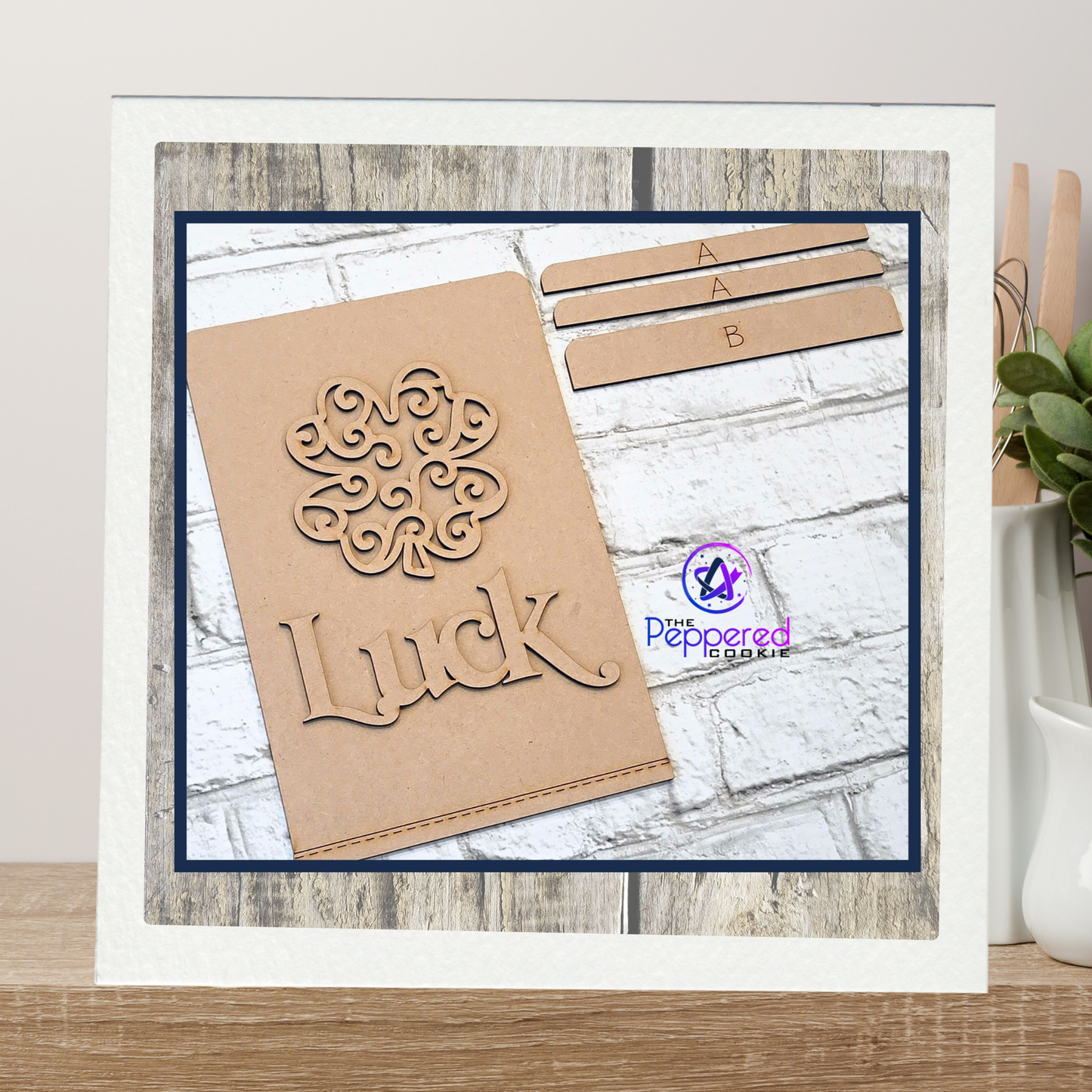 Home Decor - Tea Towel Sign Luck UNFINISHED