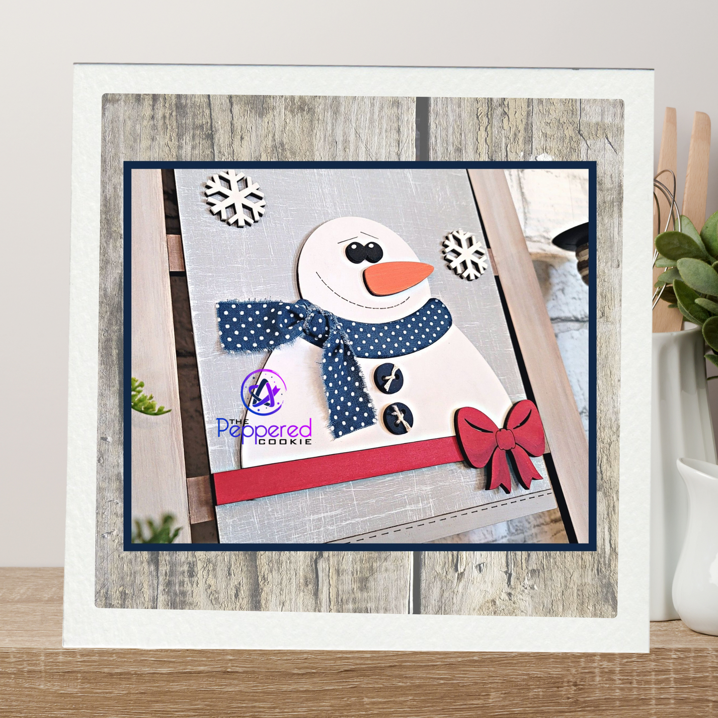 Home Decor - Tea Towel Sign Snowman UNFINISHED