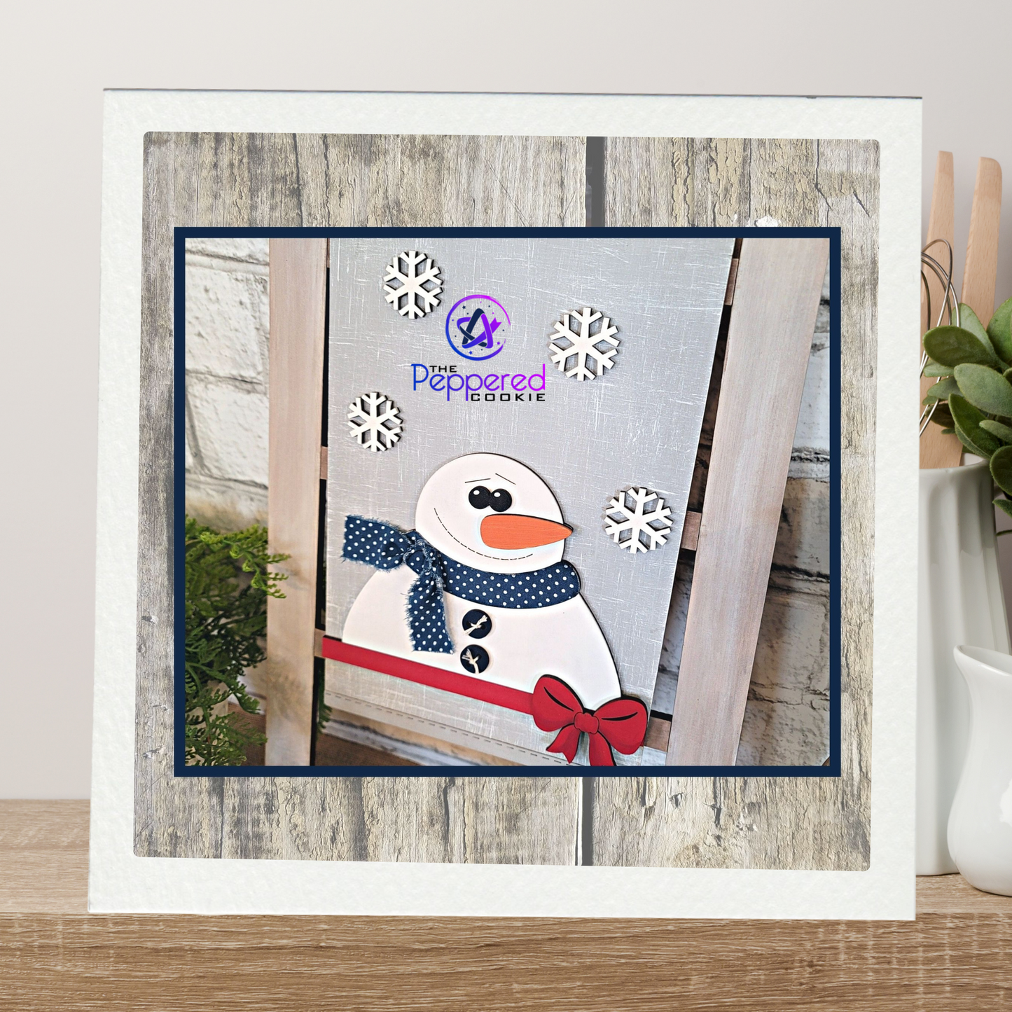 Home Decor - Tea Towel Sign Snowman UNFINISHED